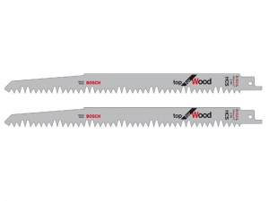 Пилка сабельная по дереву S 1531 L (2 шт.) BOSCH (пропил прямой, грубый, быстрый рез)