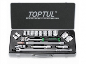 Набор головок 1/2" 10-32мм 18предм. 6гр. метал.кейс TOPTUL