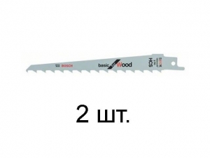 Пилка сабельная по дереву S617K (2 шт.) BOSCH (пропил криволинейный, для базовых работ)