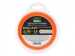 Леска ф 2.7 мм х 15 м кругл. сеч. DUAL-CUT STARTUL GARDEN (с высокопрочной сердцевиной)
