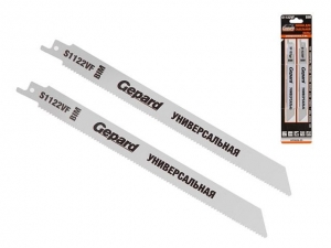 Пилка сабельная по дереву с гвоздями S1122VF (2 шт.) GEPARD (240мм, универсальная, полотно для сабельной пилы, пропил прямой, тонкий, для подгоночных 