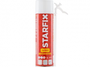 Пена монтажная бытовая всесезонная STARFIX Straw Foam (500мл) (Выход пены до 25 литров)
