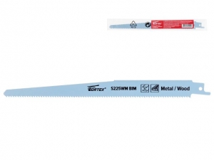 Пилка сабельная по дереву с гвоздями S225WM (1 шт.) WORTEX высокоуглеродистая сталь HCS, 225 мм длин (пропил криволинейный, тонкий, для базовых работ)