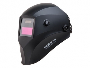 Щиток сварщика с самозатемняющимся светофильтром Solaris ASF440S (черный) (1/2/1/2, 90x35 мм (31,5 см2), DIN 4/9-13 (регулир.), шлифовка, сменная бата