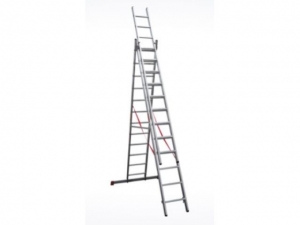 Лестница алюм. 3-х секц. 309/796/328 см 3х12 ступ. 20,2кг  NV3230 Новая Высота (макс. нагрузка 150кг)