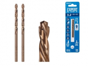 Сверло по металлу ц/х 3.2х36х65 мм HSS-Co, комплект из 2-х шт EXPERT STARTUL (кобальт 5%)