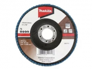 Круг лепестковый шлифовальный 125x22.23 мм, Z80, стекловолокно, угловой Makita