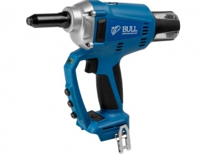 Аккум. заклепочный пистолет BULL CRG 1018 в кор. XLTpro SOLO, БЕСЩЕТ., 25 мм, 10000 Н (2.4, 3.2, 4.0, 4.8 мм, вытяжные, подсветка)