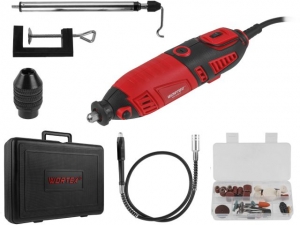 Гравер электрический WORTEX MG 3219 E в чем. +аксессуары 185 вт, 8000-35000 об/мин, цанга 2.4/3.2 мм (в чем.+ 39 аксесс., гибкий вал, держатель, быстр