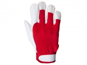 Перчатки комбинированные кожаные, цельная ладонь р-р L, JetaSafety (коровья кожа) (JETA SAFETY)