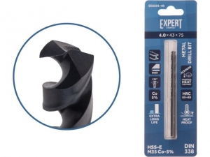 Сверло по металлу ц/х 4.0х43х75 мм HSS-Co Black EXPERT STARTUL (кобальт 5%)