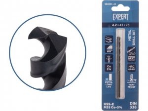 Сверло по металлу ц/х 4.2х43х75 мм HSS-Co Black EXPERT STARTUL (кобальт 5%)