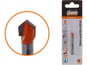 Сверло по кафелю/стеклу  5x51 мм ц/х GEPARD (GP2082-05) (по керамической плитке)