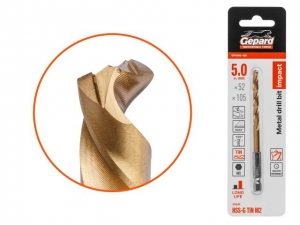 Сверло по металлу шестигр. 5.0х52х105 мм HSS-G TIN GEPARD (многогранная заточка)